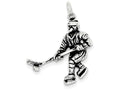 FJC Finejewelers Sterling Silver Antiqued Hockey Player Charm