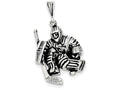 FJC Finejewelers Sterling Silver Antiqued Hockey Player Charm