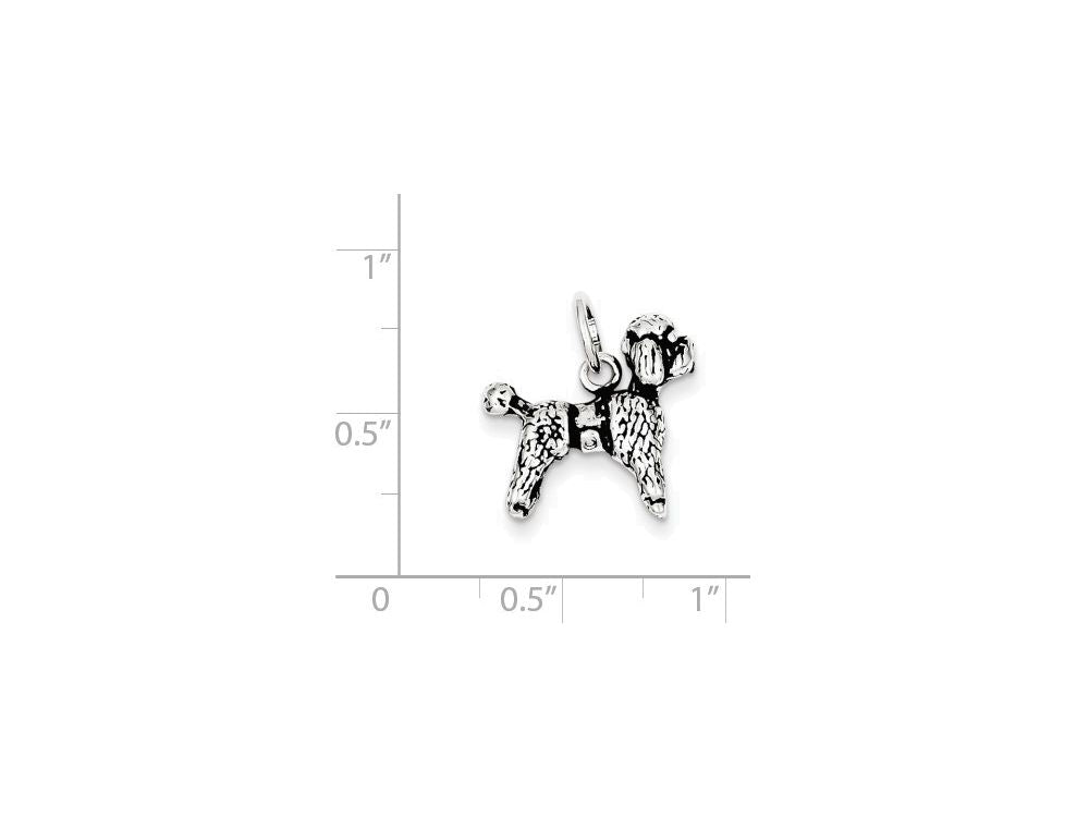 FJC Finejewelers Sterling Silver Antiqued Poodle Charm