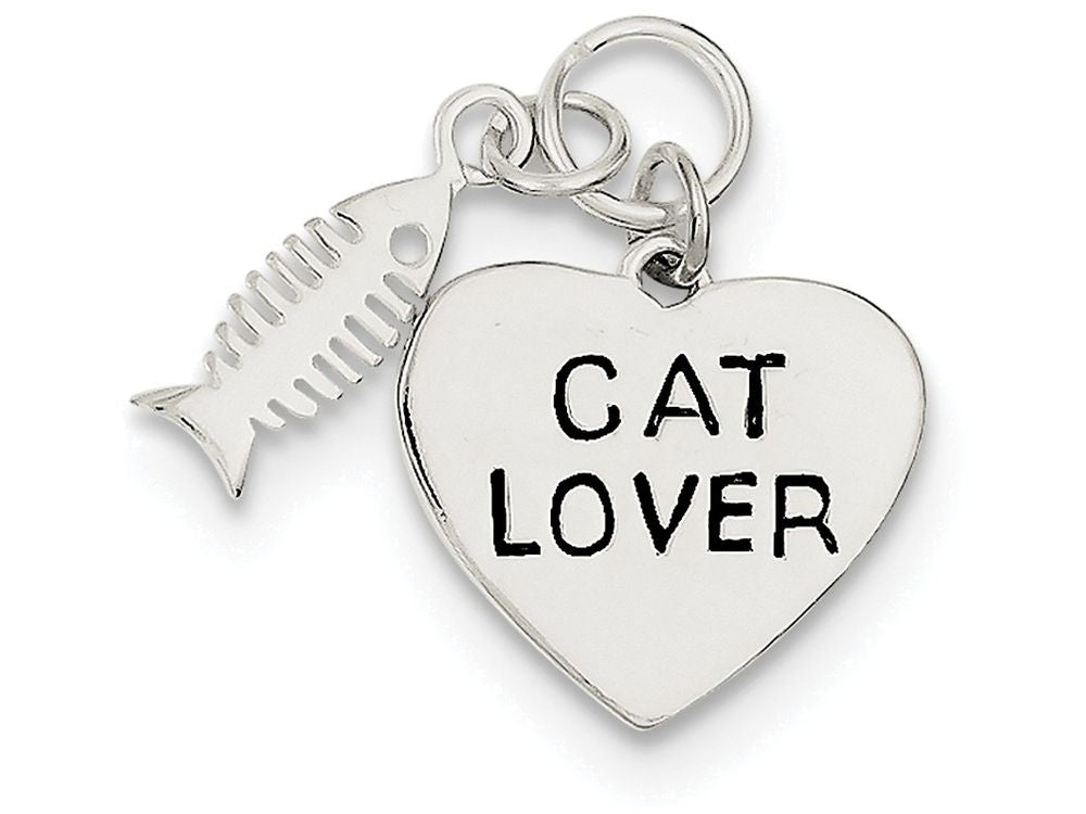 FJC Finejewelers Sterling Silver Cat Lover Pendant Necklace - Chain Included