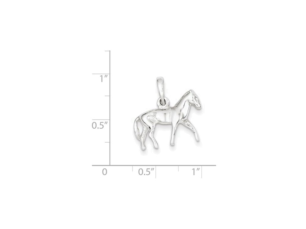 FJC Finejewelers Sterling Silver Polished Horse Pendant Necklace - Chain Included
