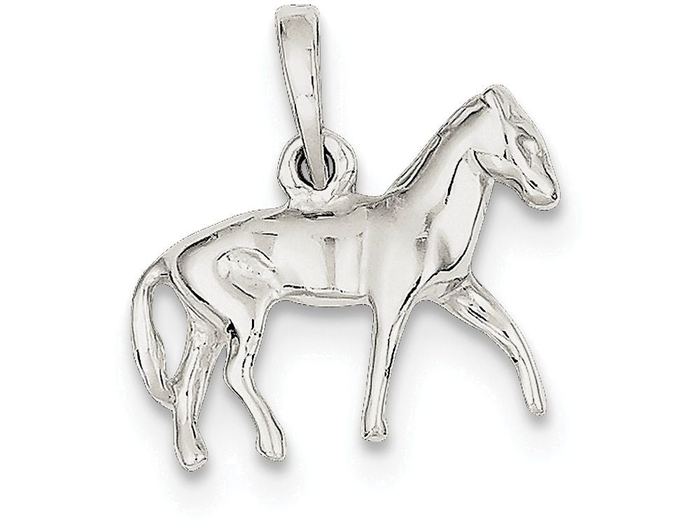 FJC Finejewelers Sterling Silver Polished Horse Pendant Necklace - Chain Included