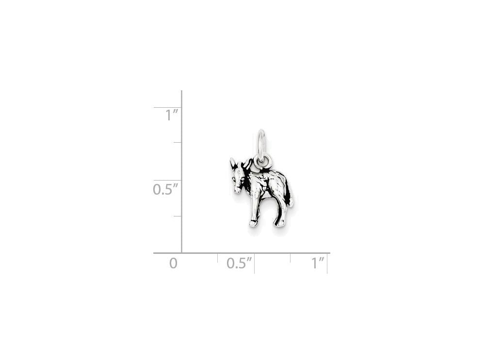 FJC Finejewelers Sterling Silver Antiqued Donkey Charm