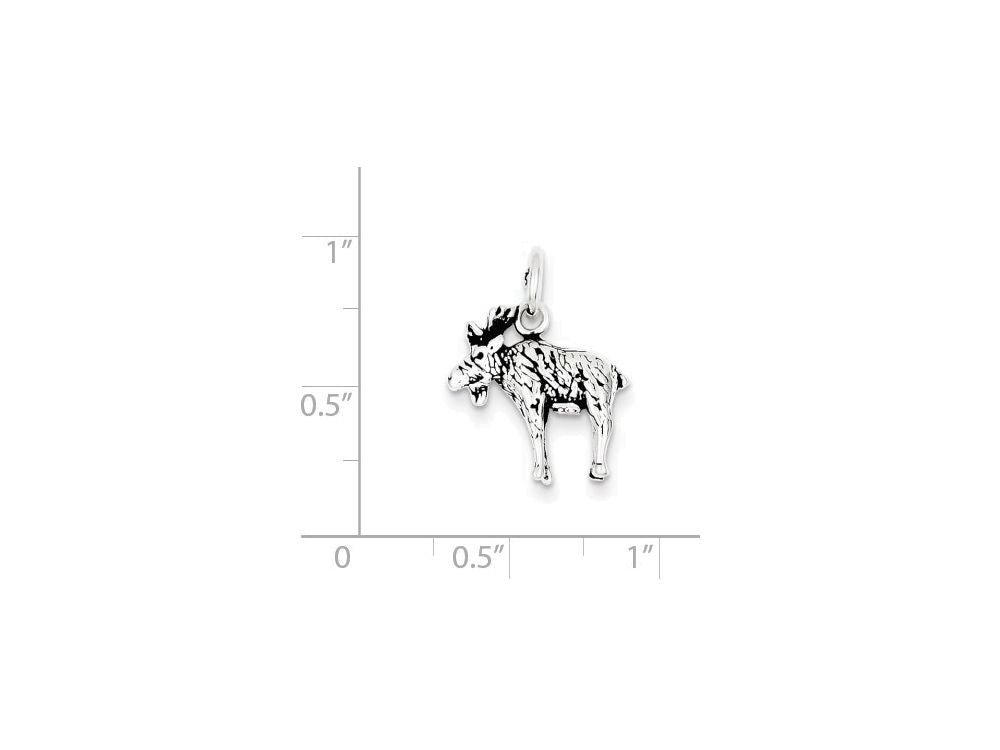 FJC Finejewelers Sterling Silver Antiqued Moose Charm