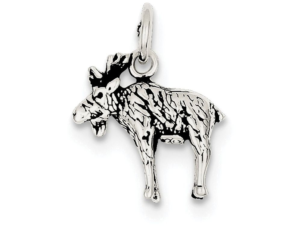 FJC Finejewelers Sterling Silver Antiqued Moose Charm