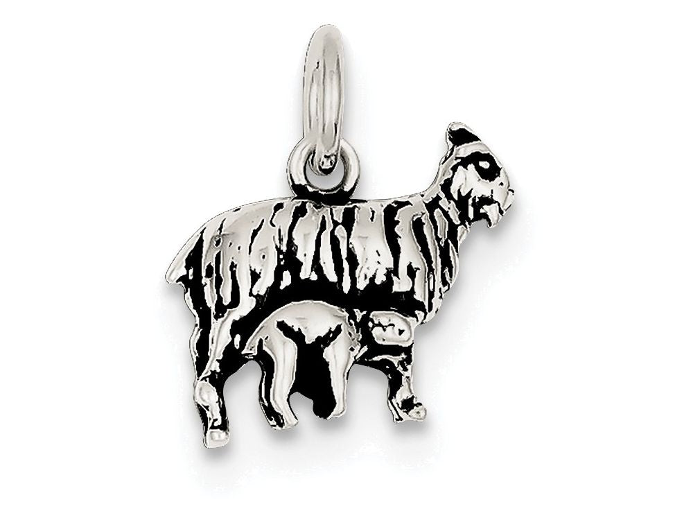 FJC Finejewelers Sterling Silver Antiqued Goat Charm