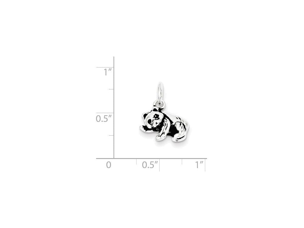 FJC Finejewelers Sterling Silver Antiqued Panda Bear Charm