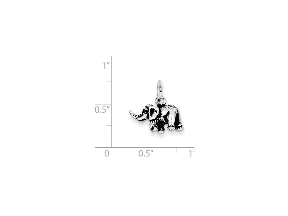 FJC Finejewelers Sterling Silver Antiqued Elephant Charm