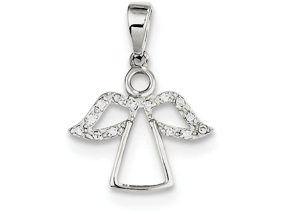 FJC Finejewelers Sterling Silver Angel W/ Cubic Zirconia Wings Pendant Necklace - Chain Included