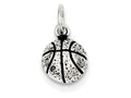 FJC Finejewelers Sterling Silver Antiqued Basketball Charm