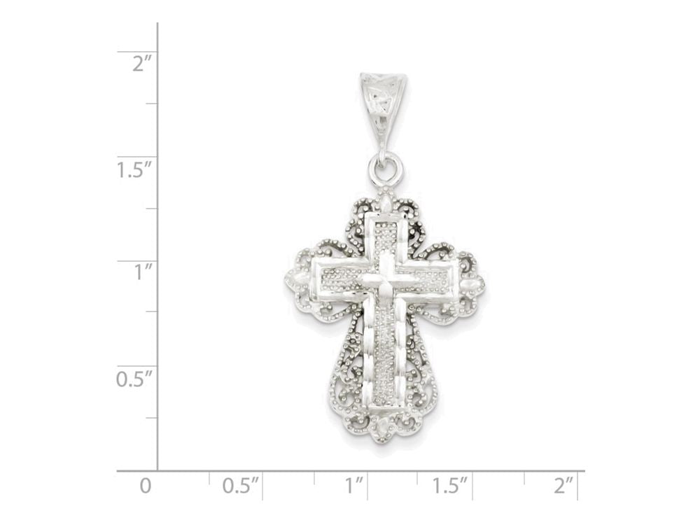 FJC Finejewelers Sterling Silver Cross Pendant Necklace - Chain Included
