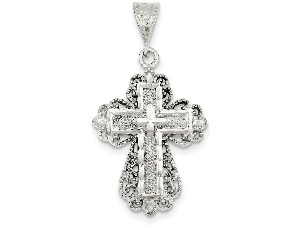 FJC Finejewelers Sterling Silver Cross Pendant Necklace - Chain Included