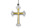 FJC Finejewelers Sterling Silver Polished Budded Cross Pendant Necklace - Chain Included