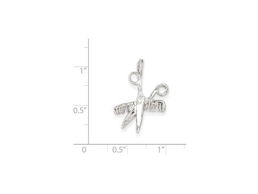 FJC Finejewelers Sterling Silver Comb and Scissors Charm