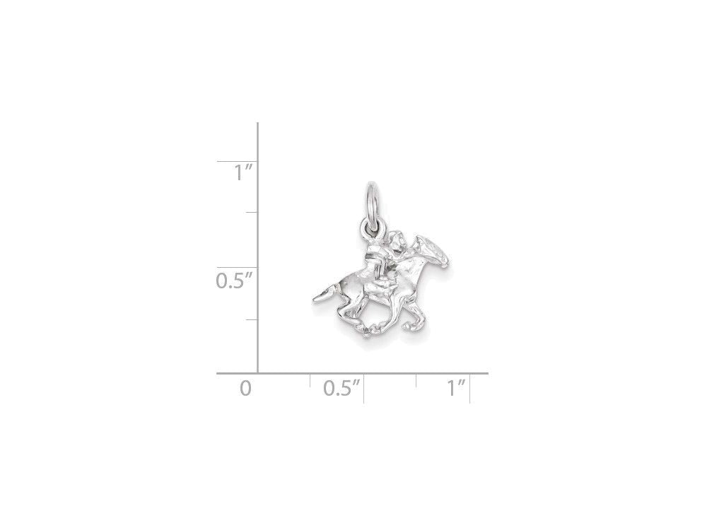 FJC Finejewelers Sterling Silver Horse W/rider Charm
