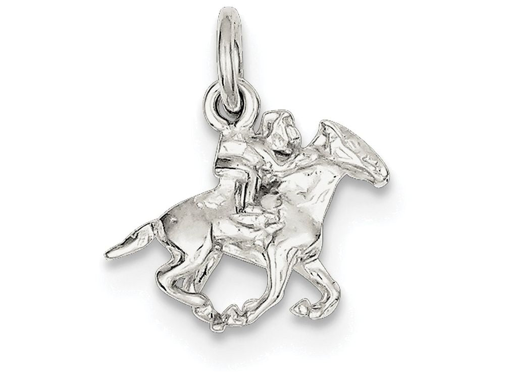 FJC Finejewelers Sterling Silver Horse W/rider Charm