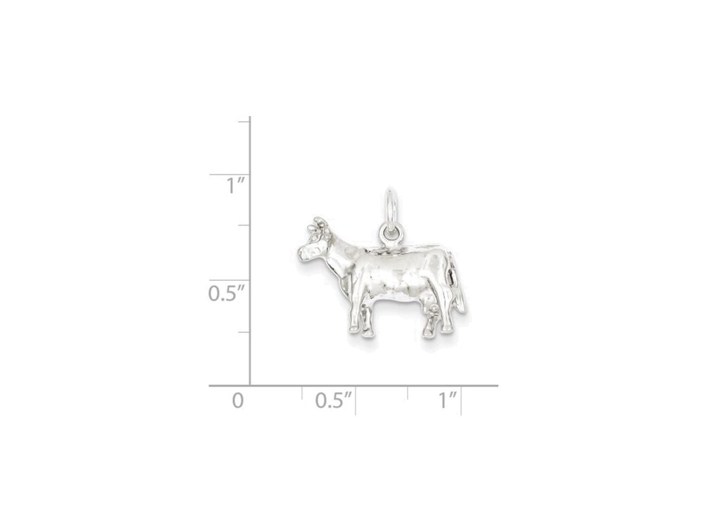 FJC Finejewelers Sterling Silver Cow Charm