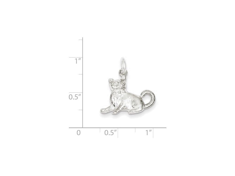 FJC Finejewelers Sterling Silver Cat Charm