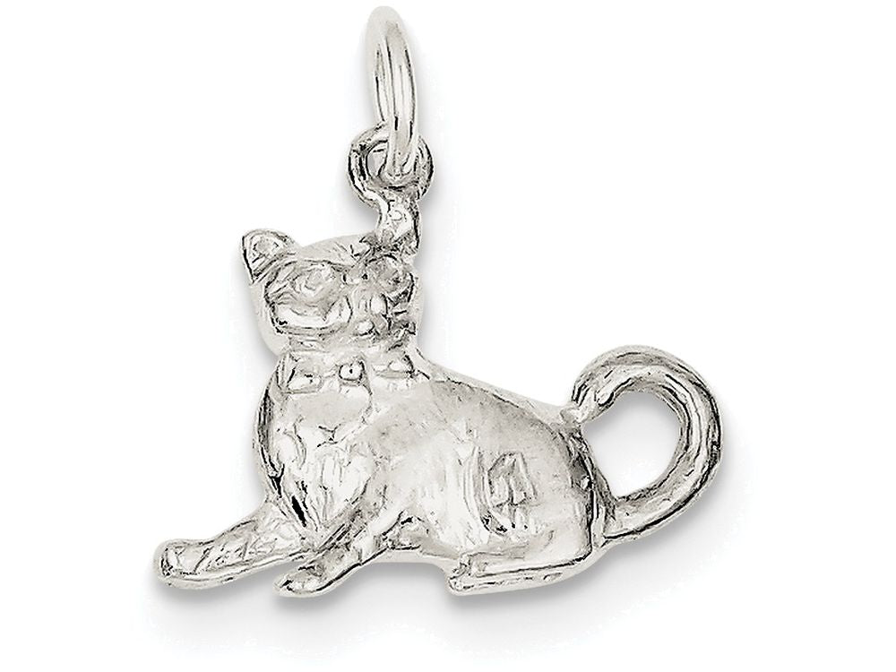 FJC Finejewelers Sterling Silver Cat Charm