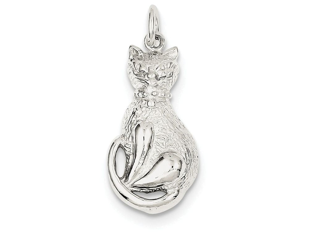 FJC Finejewelers Sterling Silver Cat Charm