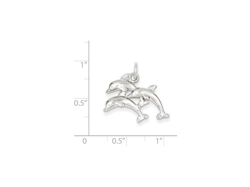 FJC Finejewelers Sterling Silver Dolphins Charm