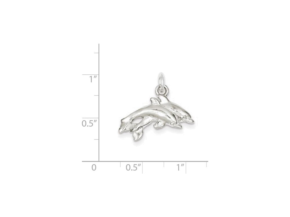 FJC Finejewelers Sterling Silver Dolphins Charm
