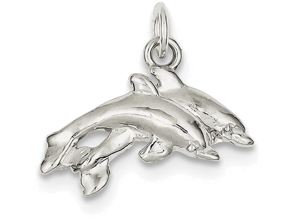 FJC Finejewelers Sterling Silver Dolphins Charm