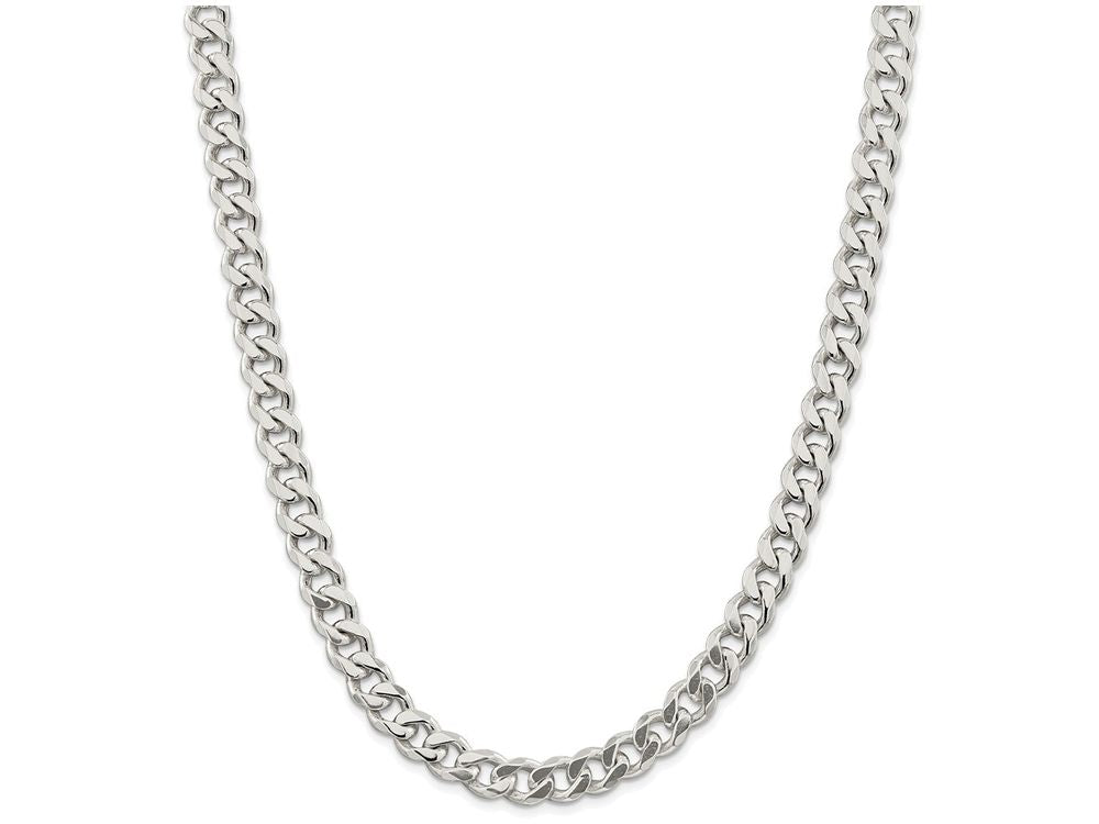 FJC Finejewelers 18 Inch Sterling Silver 9mm Curb Chain Necklace