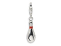 Amore LaVita Sterling Silver Enameled Bowling Pin w/Lobster Clasp Bracelet Charm