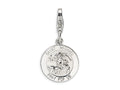 Amore LaVita Sterling Silver Saint Michael Medal w/Lobster Clasp Bracelet Charm