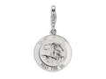 Amore LaVita Sterling Silver Saint Michael Medal w/Lobster Clasp Bracelet Charm