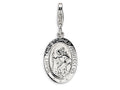 Amore LaVita Sterling Silver St. Christopher Medal w/Lobster Clasp Bracelet Charm
