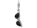 Sterling Silver Rhodium-plated Click-on Enamel Sunglasterling Silver Charm