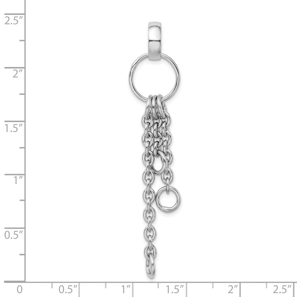 Sterling Silver Double Circle Shaped Charm Carrier Pendant