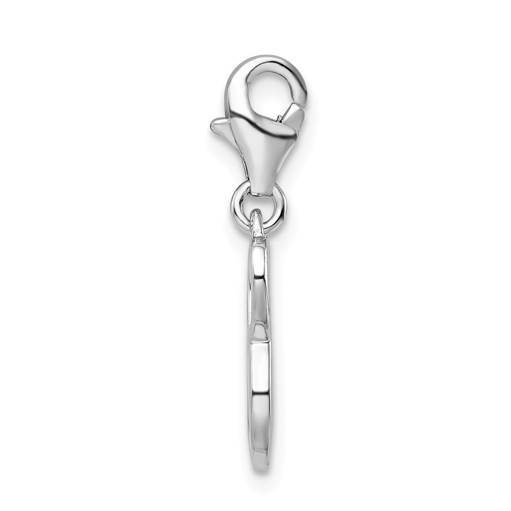Sterling Silver Rhodium-plated Number 8 With Lobster Clasp Charm
