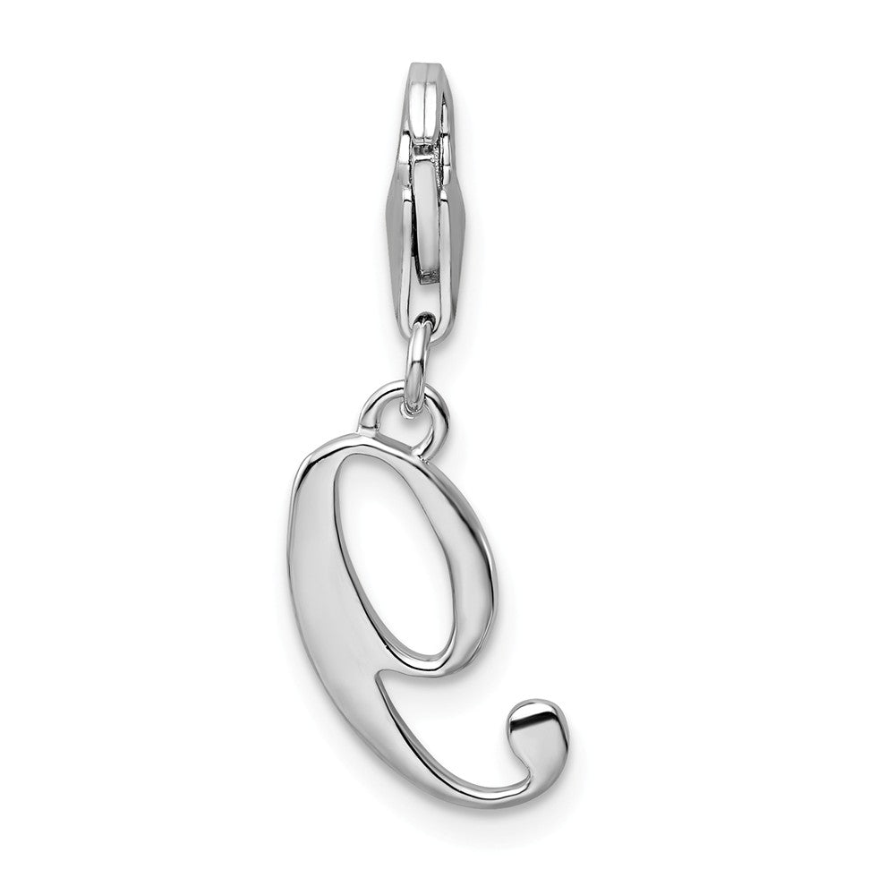 Sterling Silver Rhodium-plated Number 9 With Lobster Clasp Charm
