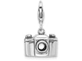 Sterling Silver Antiqued Camera With Lobster Clasp Charm