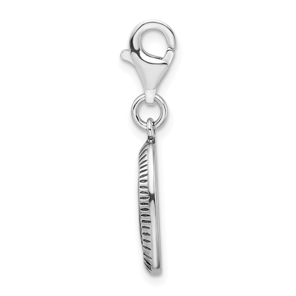 Sterling Silver Antiqued Believe With Lobster Clasp Charm