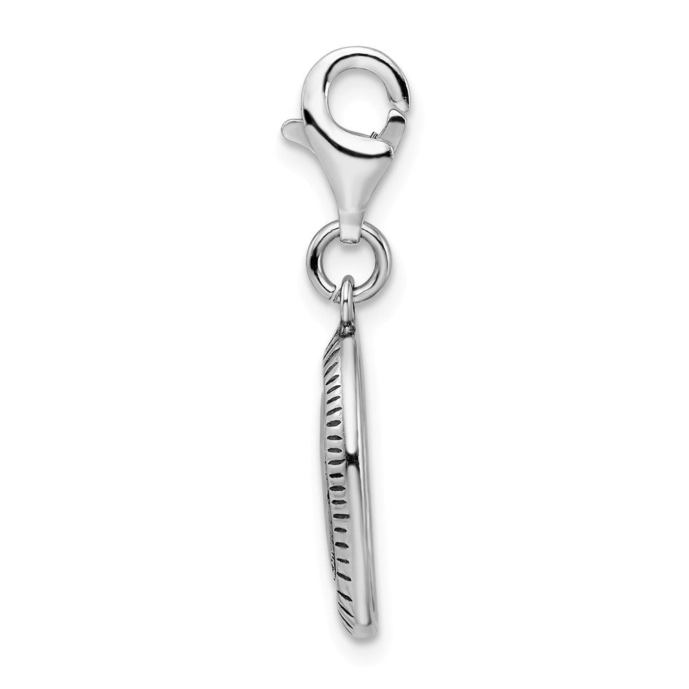 Sterling Silver Antiqued Sister With Lobster Clasp Charm