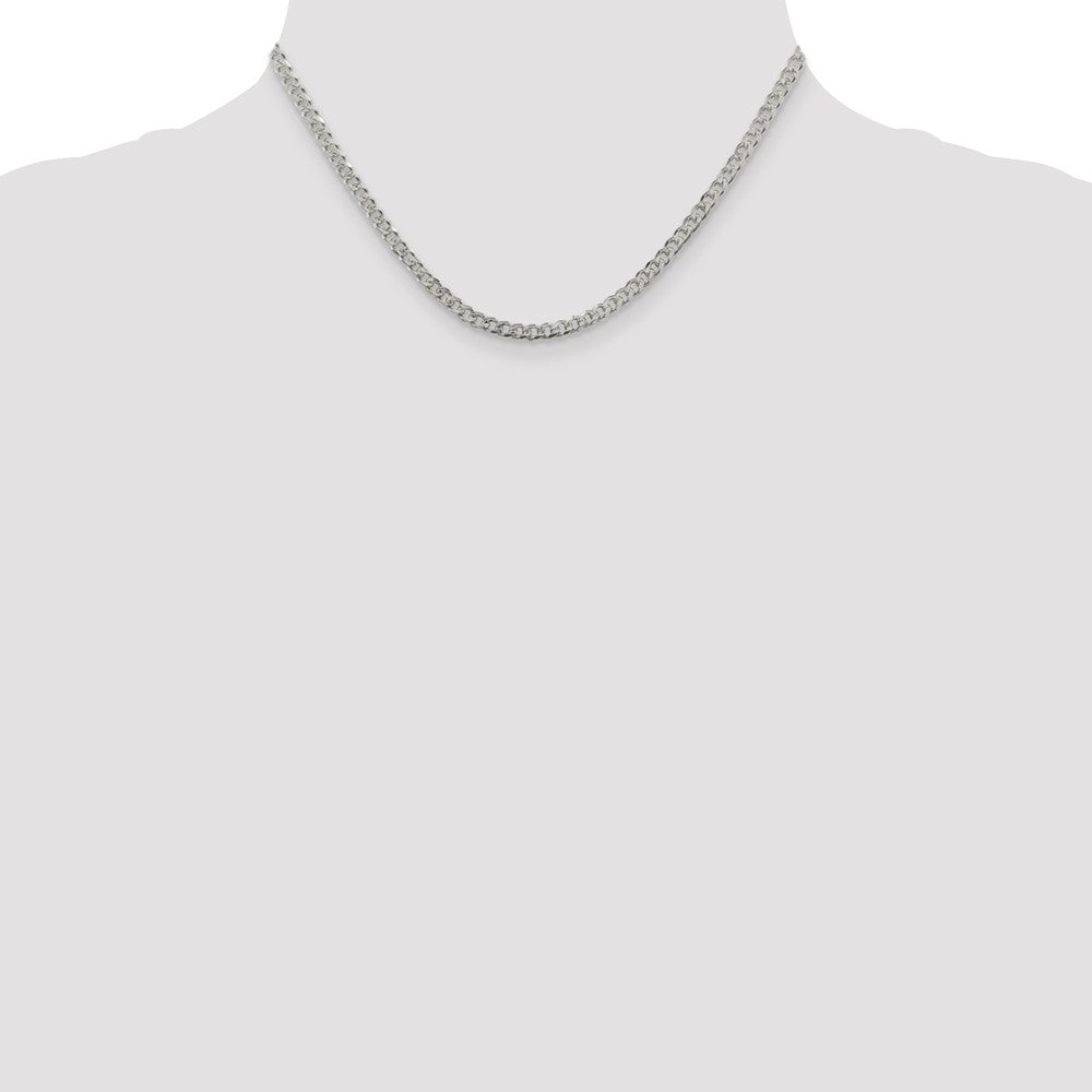 FJC Finejewelers 16 Inch Sterling Silver 4mm Pave Curb Chain Necklace