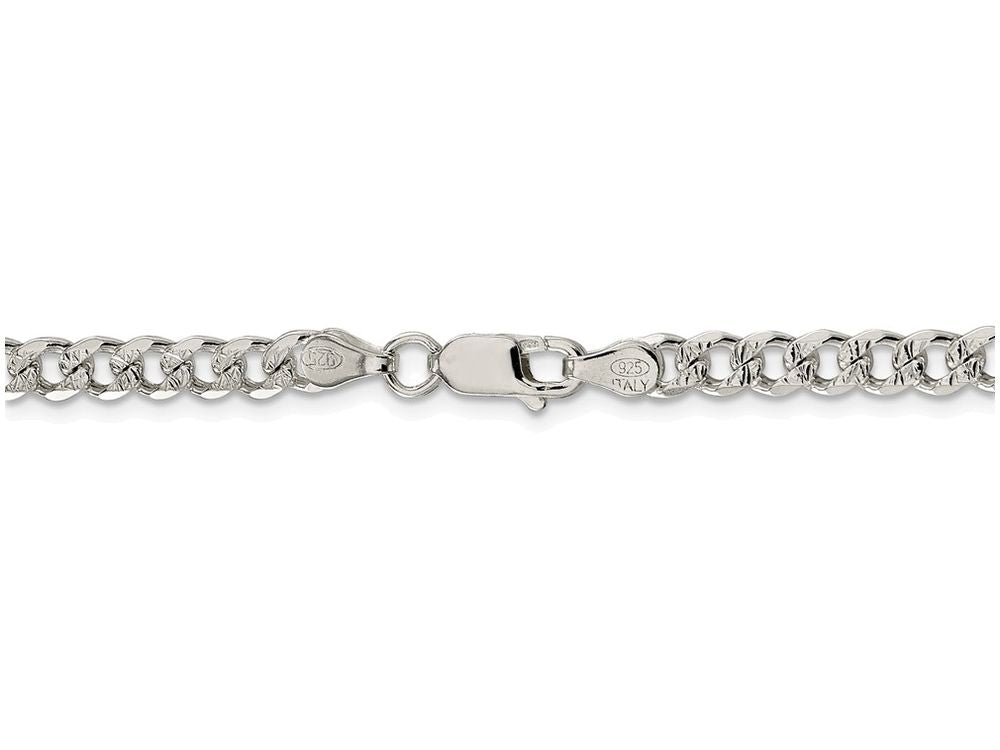 FJC Finejewelers 16 Inch Sterling Silver 4.5mm Pave Curb Chain Necklace