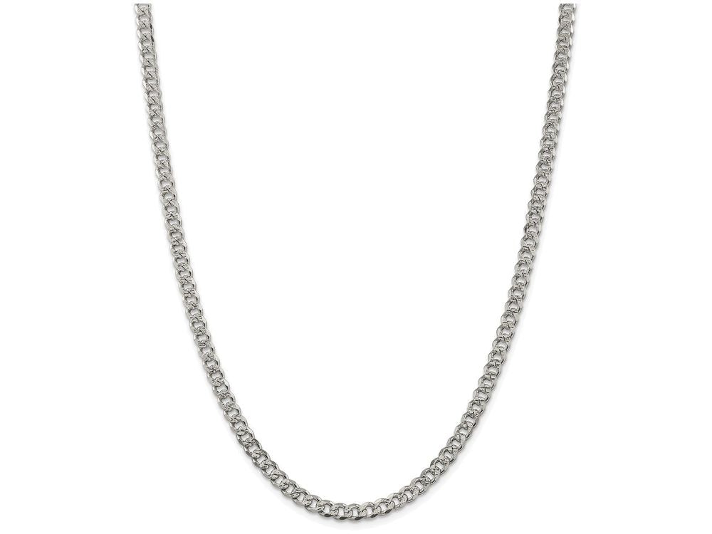 FJC Finejewelers 16 Inch Sterling Silver 4.5mm Pave Curb Chain Necklace