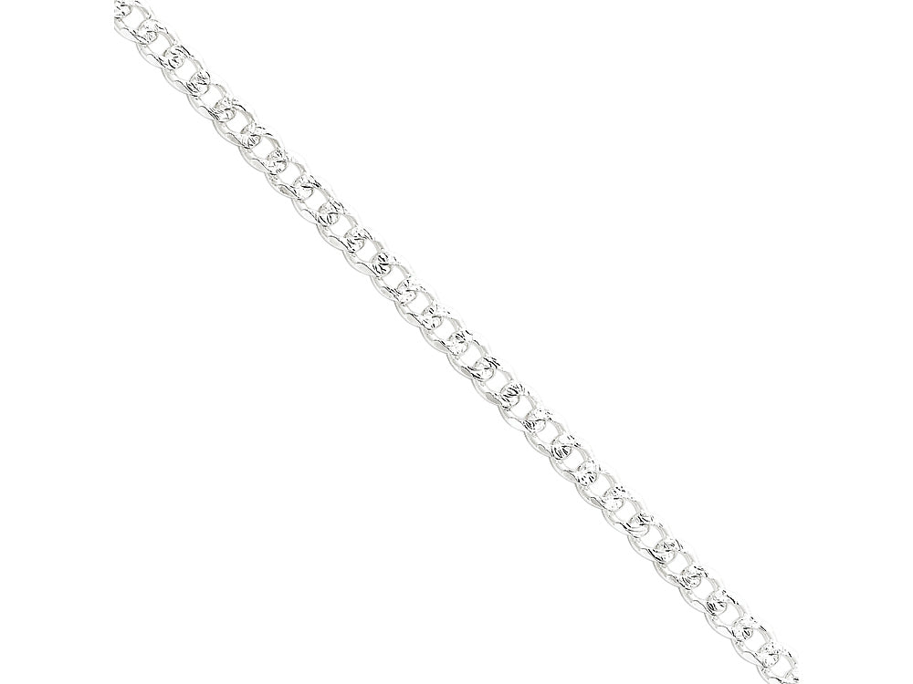 FJC Finejewelers 18 Inch Sterling Silver 5.5mm Pave Curb Chain Necklace