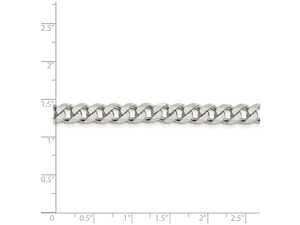 FJC Finejewelers 18 Inch Sterling Silver 7mm Pave Curb Chain Necklace