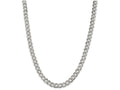 FJC Finejewelers 18 Inch Sterling Silver 7.5mm Pave Curb Chain Necklace