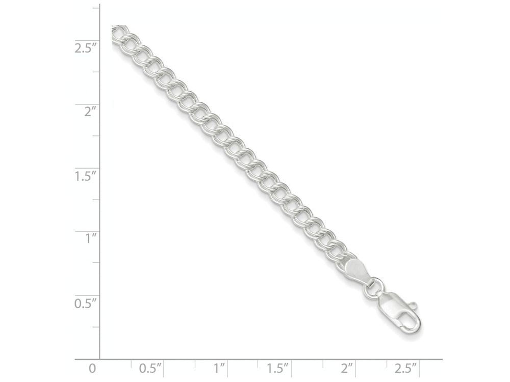 FJC Finejewelers Sterling Silver Double Link Charm Bracelet