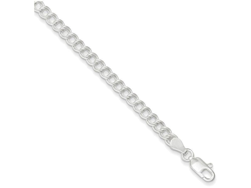 FJC Finejewelers Sterling Silver Double Link Charm Bracelet