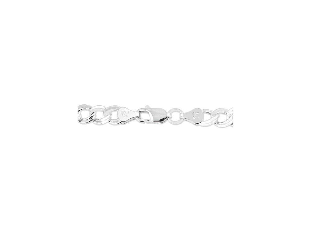 FJC Finejewelers Sterling Silver Double Link Charm Bracelet