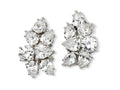 Cheryl M Sterling Silver CZ Fancy Omega Back Earrings