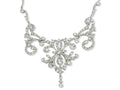 Cheryl M Sterling Silver CZ Fancy Scroll 17in w/2in ext Necklace